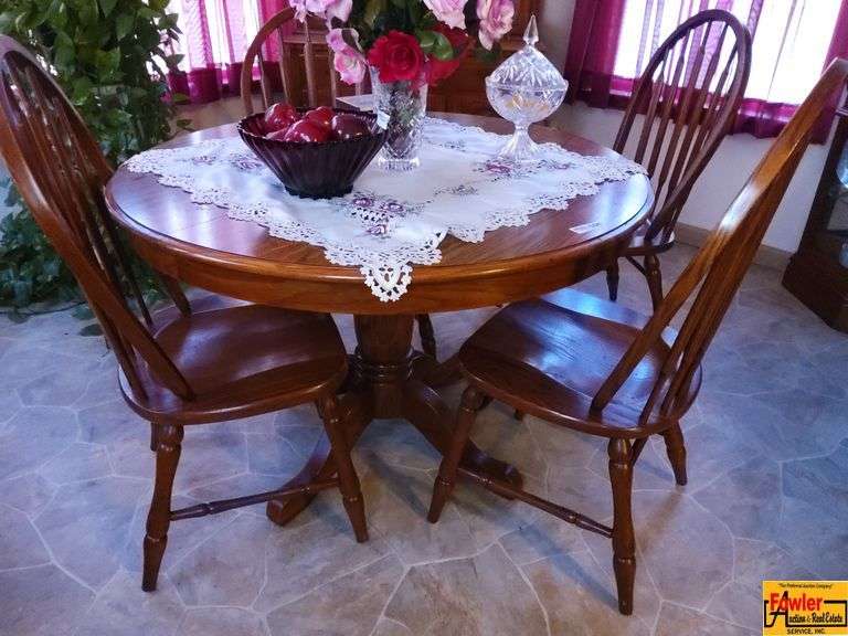 Dining Table & 4 Chairs (Contents on Table Sold in lot 109) image