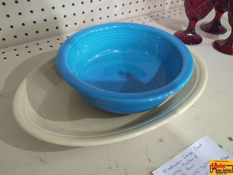 Fiestaware Large Oval Serving Platter & Bowl (H276) image