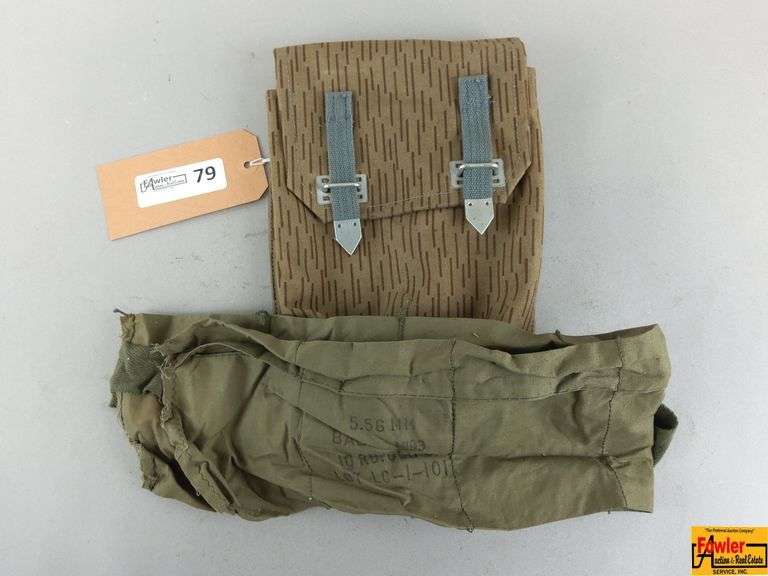 German Rain Camo Ammunition Pouch and Olive Drab Bandelier image
