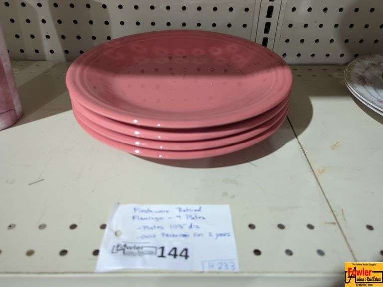 Retired FIESTAWARE 'Flamingo' 4 Plates (H233) image