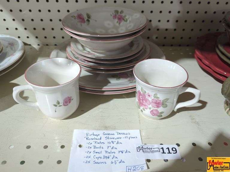 Vintage Gibson Designs Roseland Stoneware-10 Pieces (H208) image