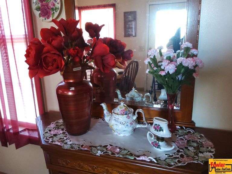 Contents on Top of Curio Cabinet (Cabinet Sold in Lot 111) image