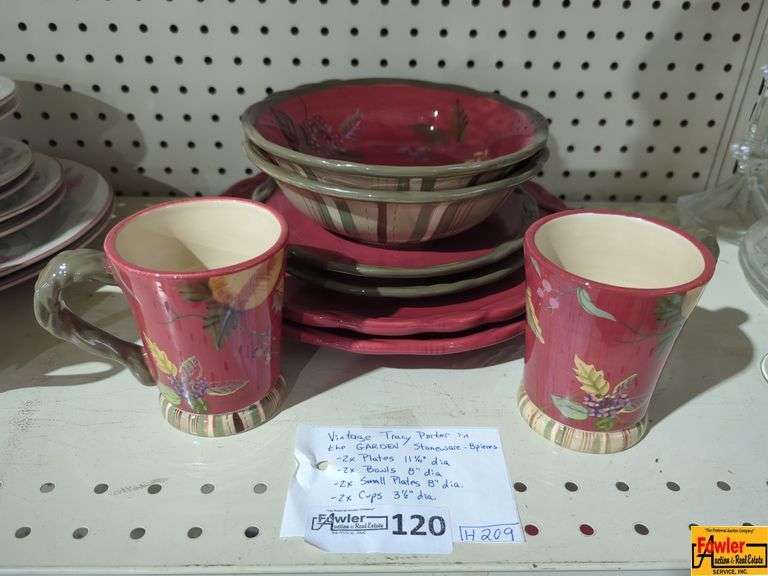 Vintage Tracy Porter 'In The Garden' Stoneware-8 Pieces (H209) image
