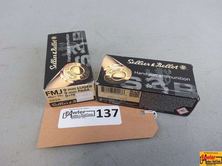 Sellier & Bellot 9mm Luger Handgun Ammunition - Two Boxes image