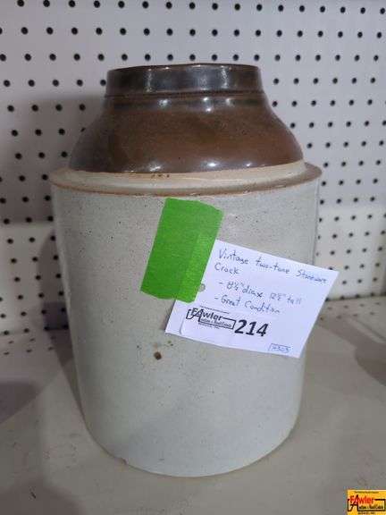 Vintage Two-Tone Stoneware Crock (H303) image