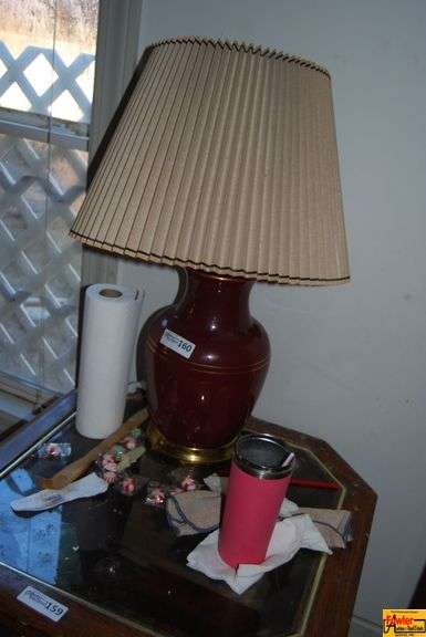 Burgundy Tone Table Lamp with Shade image