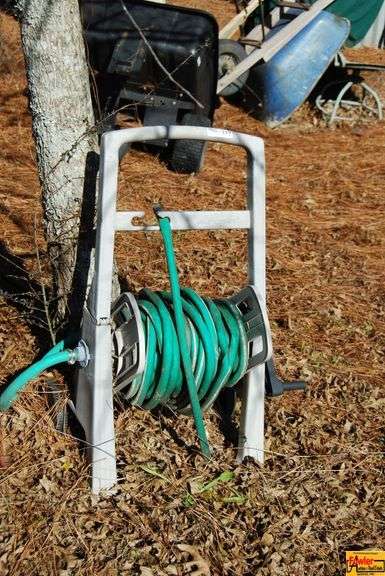 Mobile Garden Hose Reel Cart with Hose image
