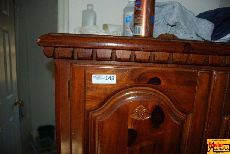Wood Armoire and Nightstand Set image