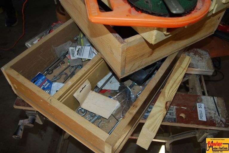 Black & Decker Workmate, Wooden Drawers with Fasteners and Misc Tools image