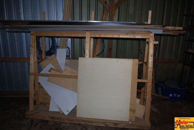 Rolling Shop Cart with Scrap Wood and Metal image