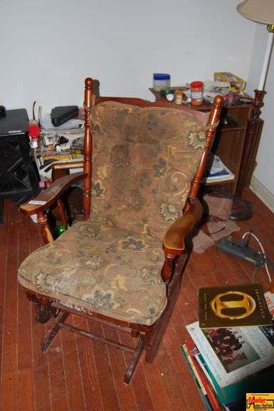 Upholstered Wooden Rocking Chair image