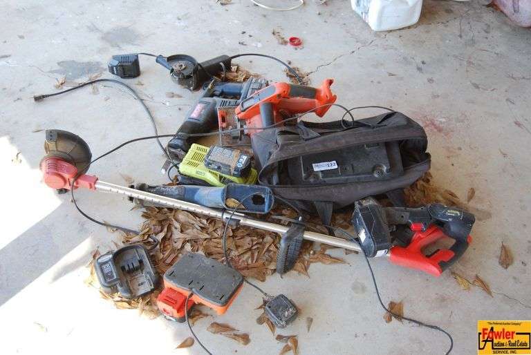 Cordless Power Tool Set with Ryobi Sawzall, Black & Decker Trimmer, Circular Saw and More image