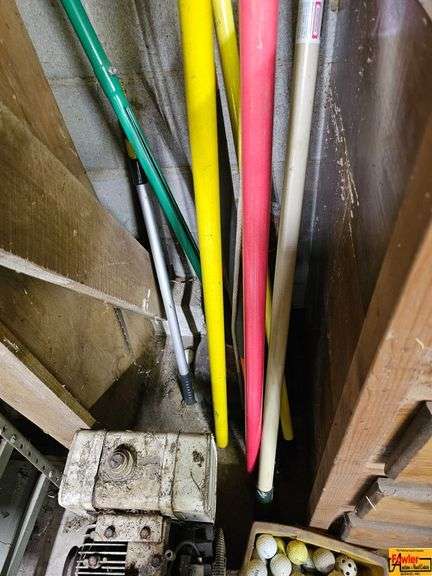 Lot of Assorted Long-Handled Tools including Fruit Picker