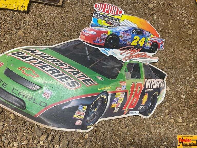 NASCAR Metal Sign Lot - Interstate Batteries #18 and DuPont #24