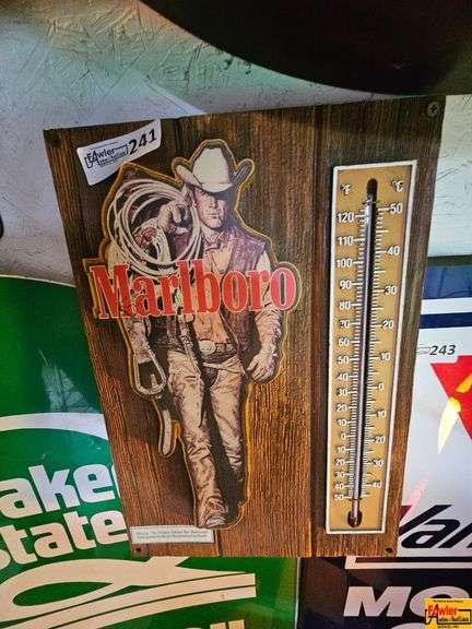 Marlboro Cowboy Thermometer Advertising Sign