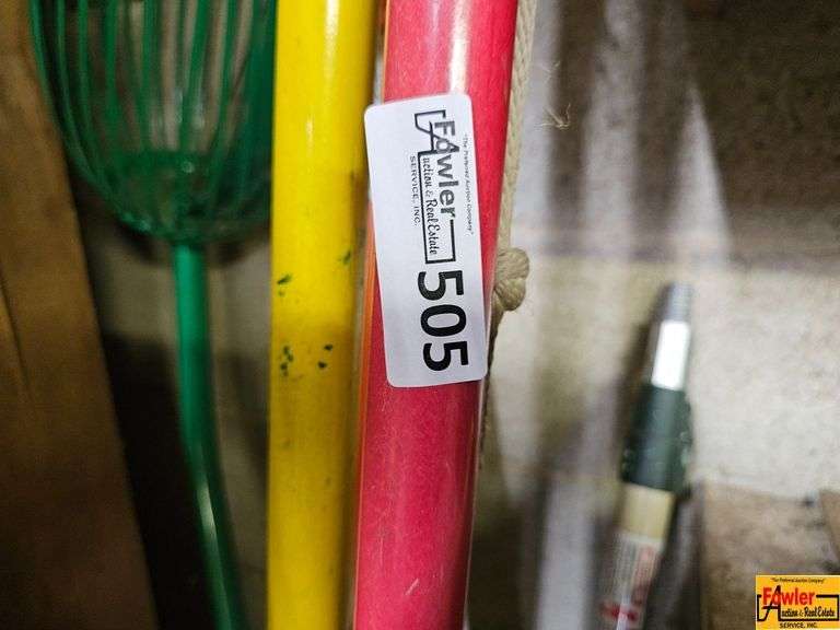 Lot of Assorted Long-Handled Tools including Fruit Picker