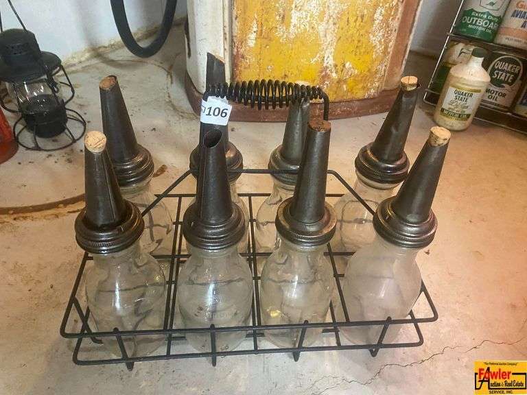 Vintage Style Oil Bottle Dispenser Set