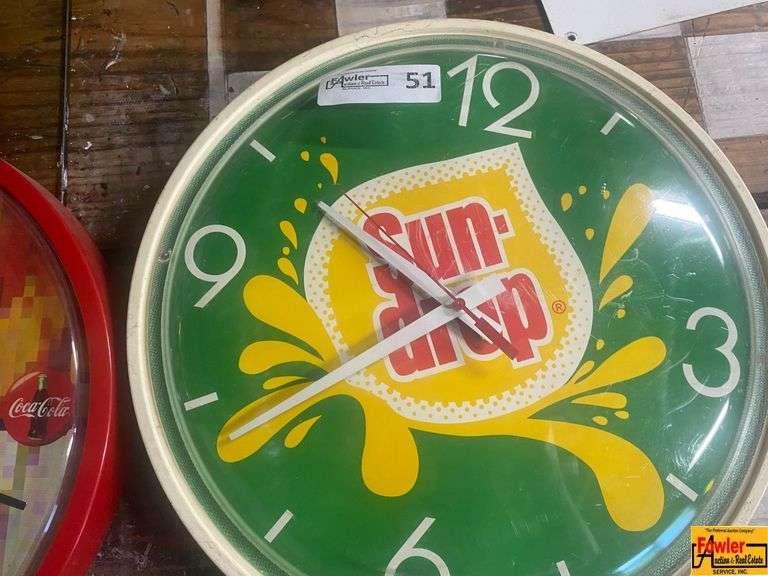 Sun Drop and Coca-Cola Advertising Clocks