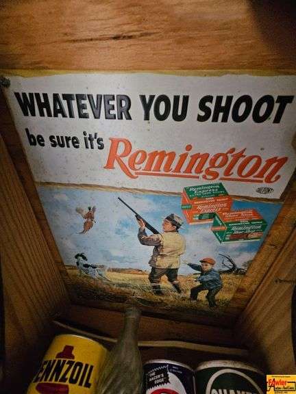 Collection of Advertising Signs, Tools, and Equipment