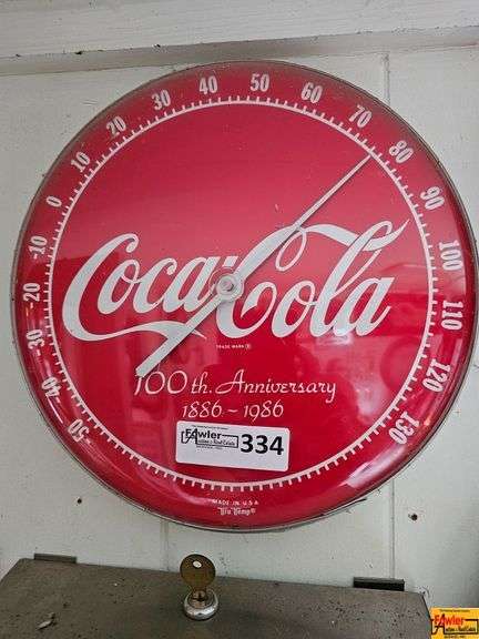 Coca-Cola 100th Anniversary Thermometer, 1886-1986