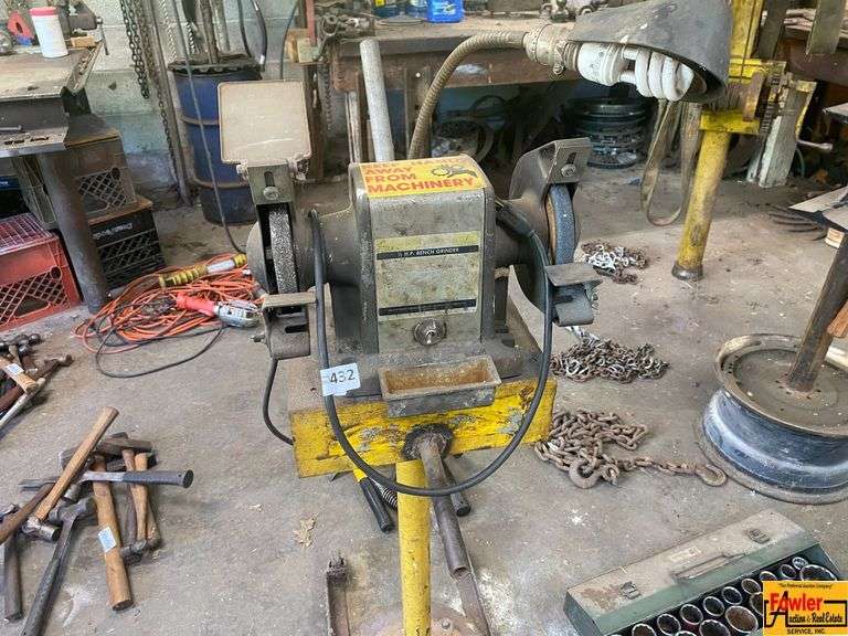 Bench Grinder on Stand with Light