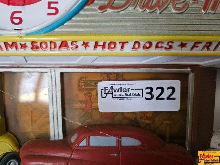 Coca-Cola Drive-In Restaurant Wall Clock with Cars