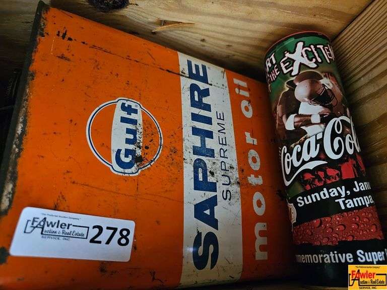 Gulf Saphire Motor Oil Can, Coca-Cola Can, Impac Camera & More