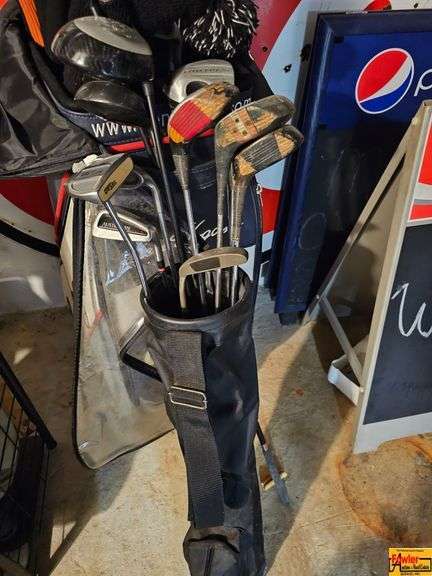 Mixed Lot of Golf Clubs in Bags - Ben Hogan, Concept, and More