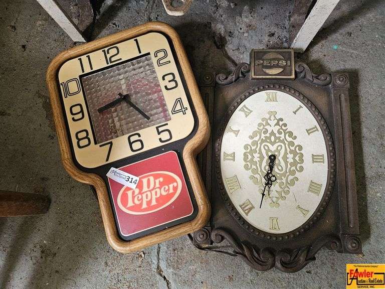 Dr. Pepper & Pepsi Advertising Wall Clocks (2)