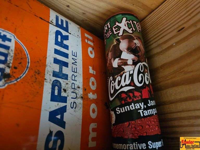 Gulf Saphire Motor Oil Can, Coca-Cola Can, Impac Camera & More