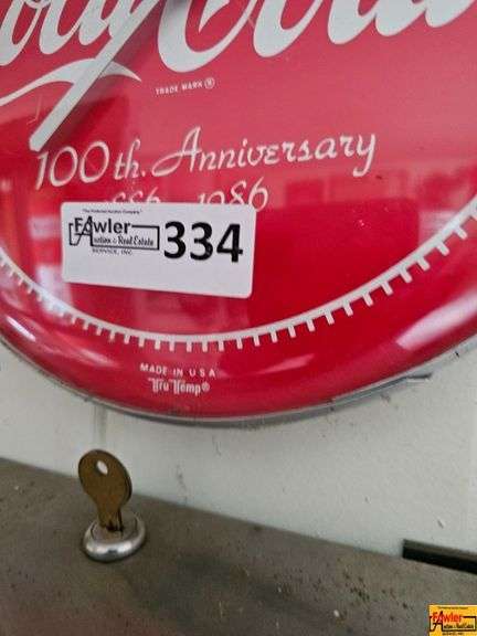 Coca-Cola 100th Anniversary Thermometer, 1886-1986