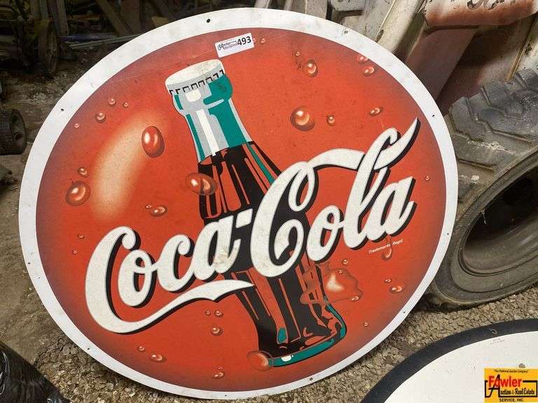 Coca-Cola Round Metal Advertising Sign