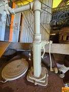 Vintage-Style Hand Operated Water Pump with Red Stand