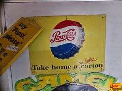 Pepsi Cola Advertising Signs and Thermometer