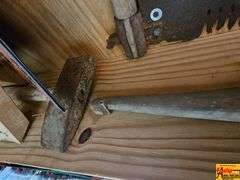 Collection of Various Hand Tools Including Saw and Wrenches
