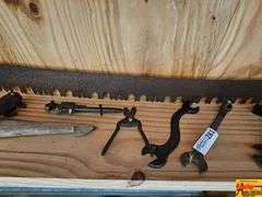 Collection of Various Hand Tools Including Saw and Wrenches