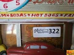 Coca-Cola Drive-In Restaurant Wall Clock with Cars