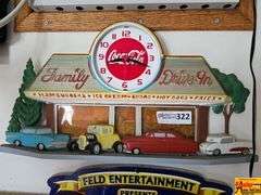 Coca-Cola Drive-In Restaurant Wall Clock with Cars