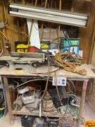Workbench with Table Saw and Tools