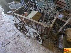 Rustic Metal Garden Cart Wagon