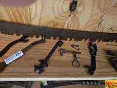 Collection of Various Hand Tools Including Saw and Wrenches