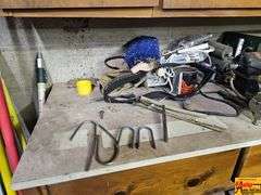 Bench Grinder, Metal Lathe, and Tools