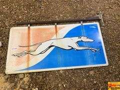 Vintage Greyhound Dog Porcelain Sign