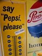 Pepsi Cola Advertising Signs and Thermometer
