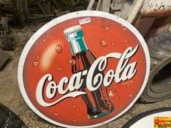 Coca-Cola Round Metal Advertising Sign