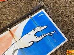 Vintage Greyhound Dog Porcelain Sign