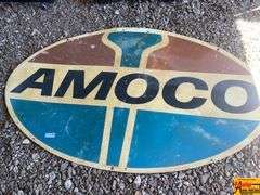Large Amoco Oval Porcelain Sign