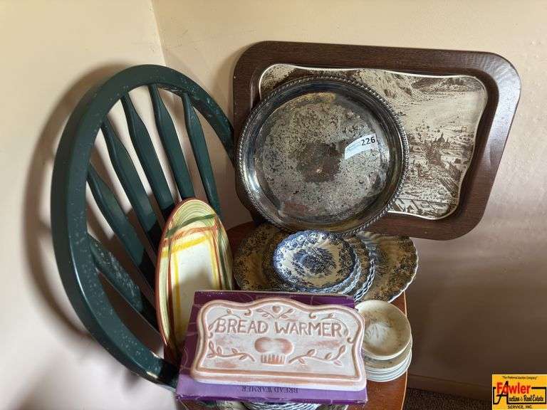 Assorted Dishes, Bakeware & Chair