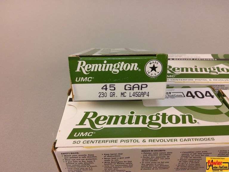5 Boxes of Remington 45 Cal Ammo