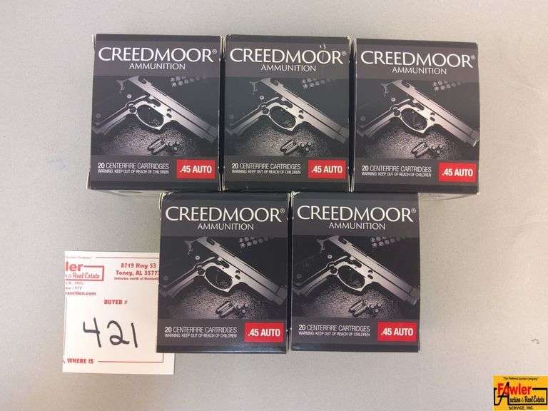 5 Boxes of Creedmoor .45 Auto